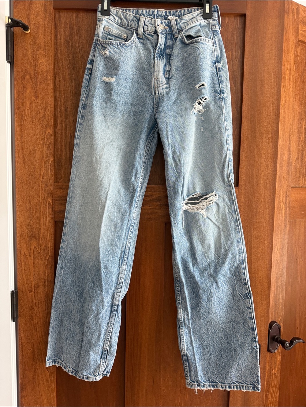 High-Rise Light Blue Distressed Women's Jeans